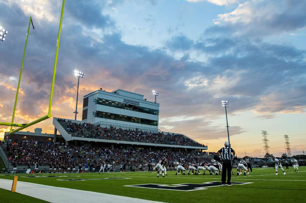 A football stadium and field